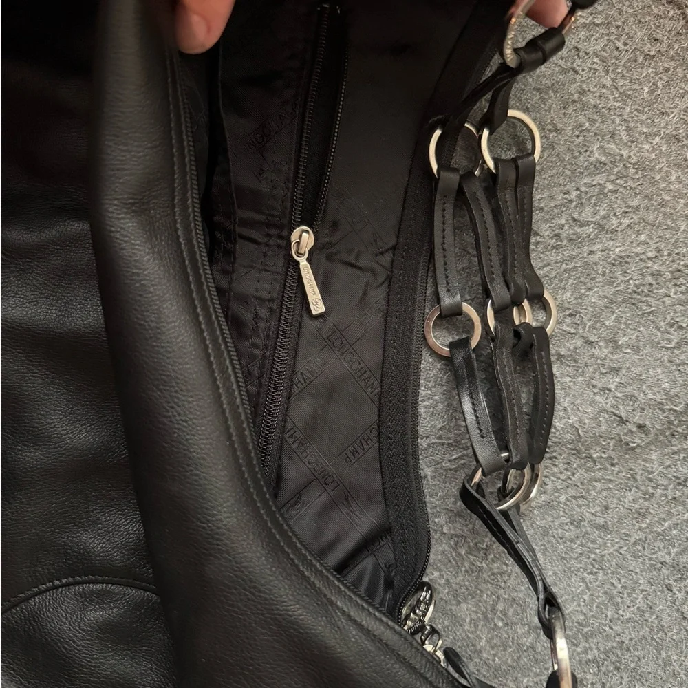 Longchamp Black Leather Shoulder Bag - Picture 3 of 11